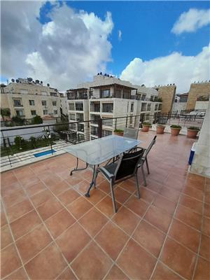Furnished 2 BR roof top spacious terrace with swimming pool 